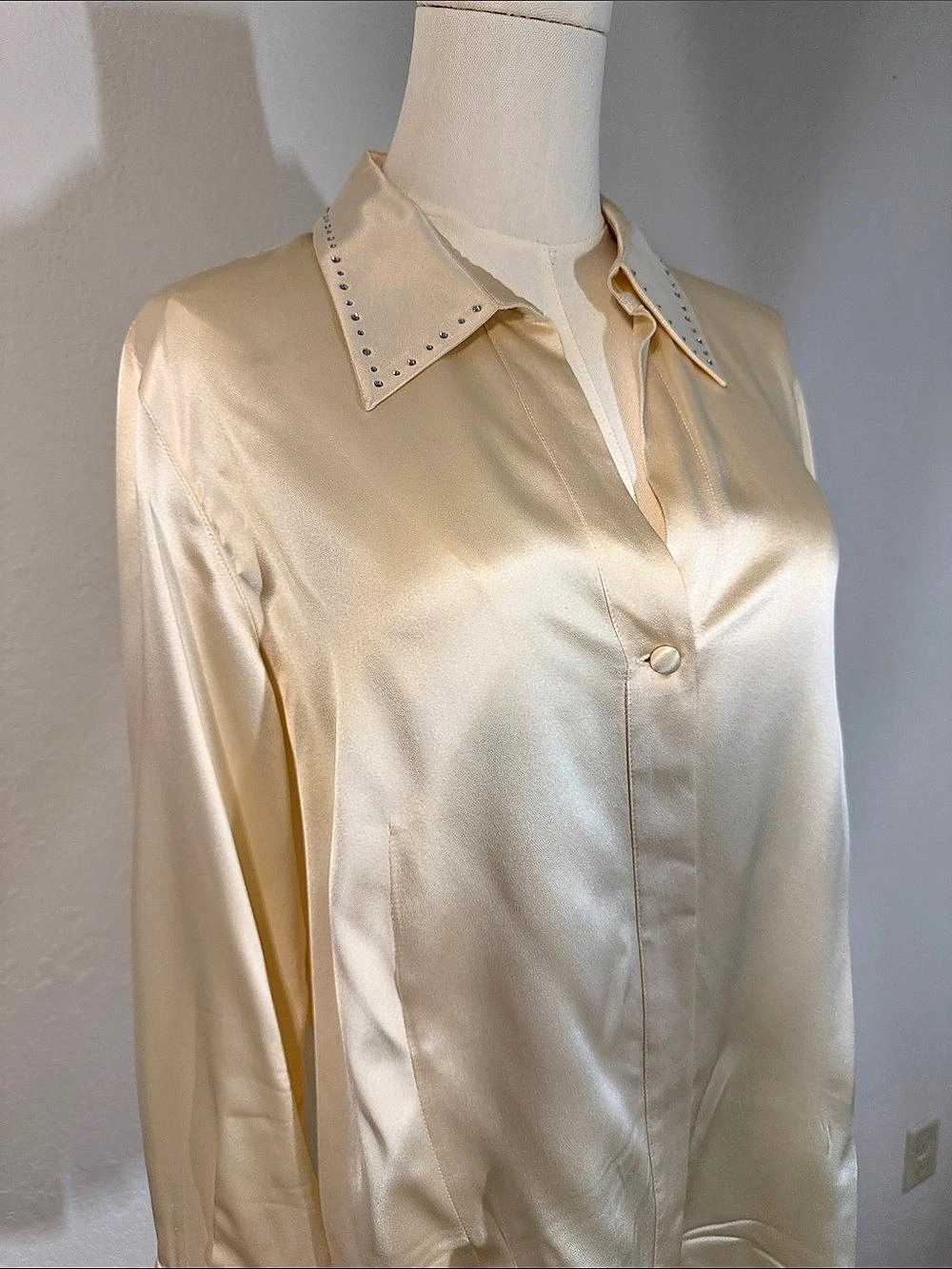Marina Rinaldi Embellished Collar Blouse in Cream